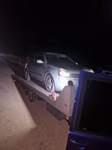 Lerobbant autó az M5-ös autópályán