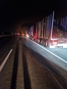 Leesett rakomány az M0 autópályán